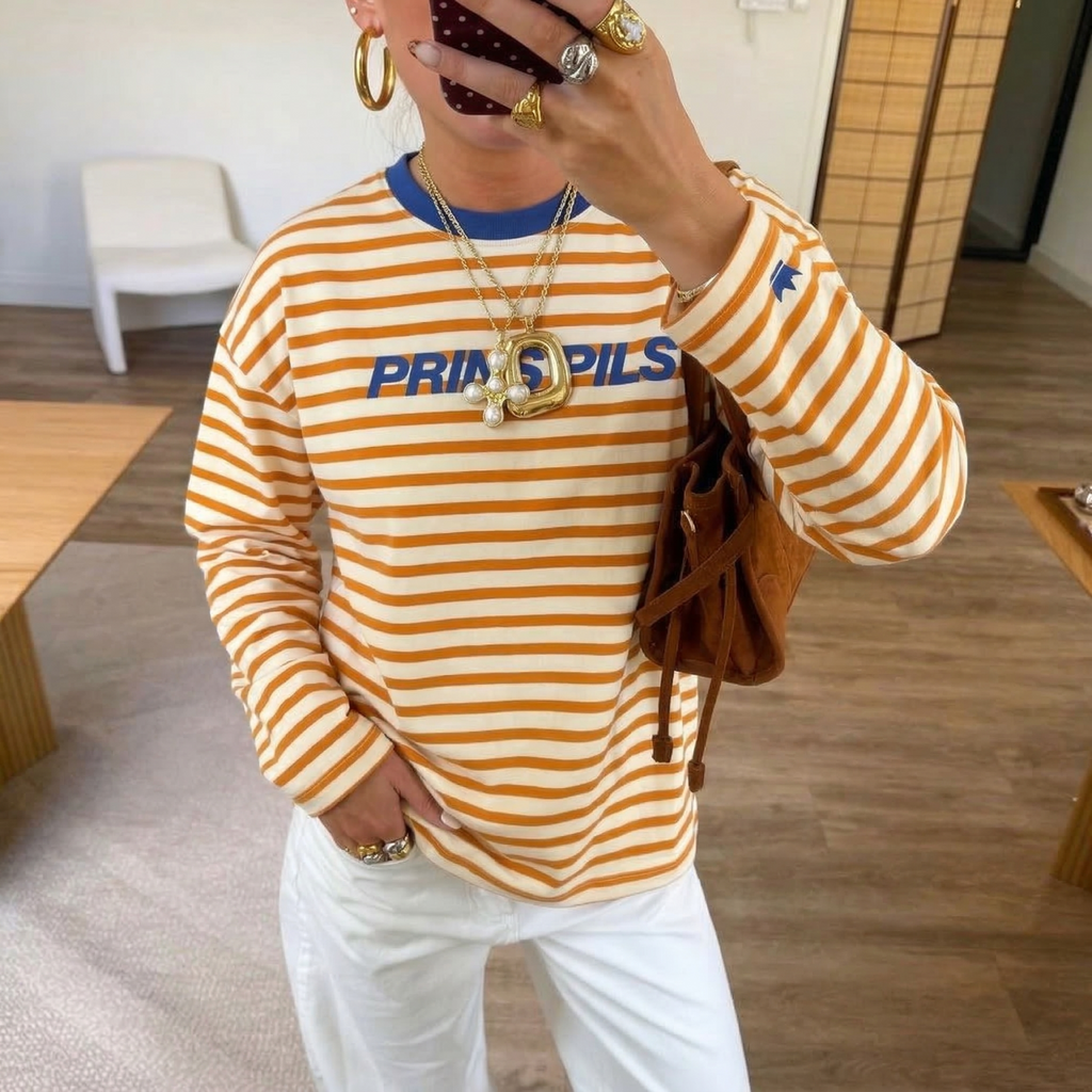 Striped Longsleeve - Oranje